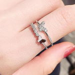 Women's Ring Butterfly Design Silver Plated Adjustable Finger Ring